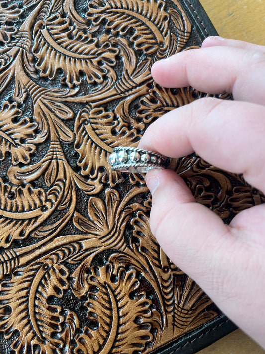 Graduated pearl Dot Stacker Ring