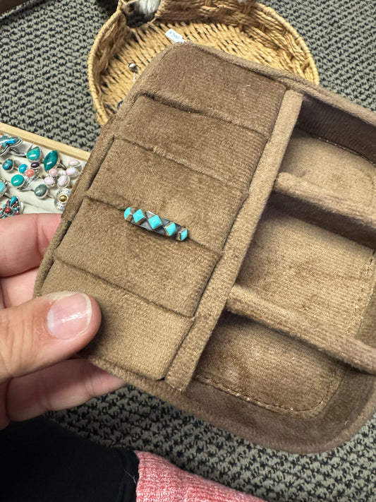 Turquoise 5 Diamond Ring