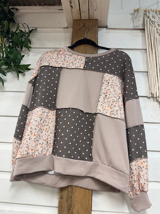 Boho LS Colorblock Top