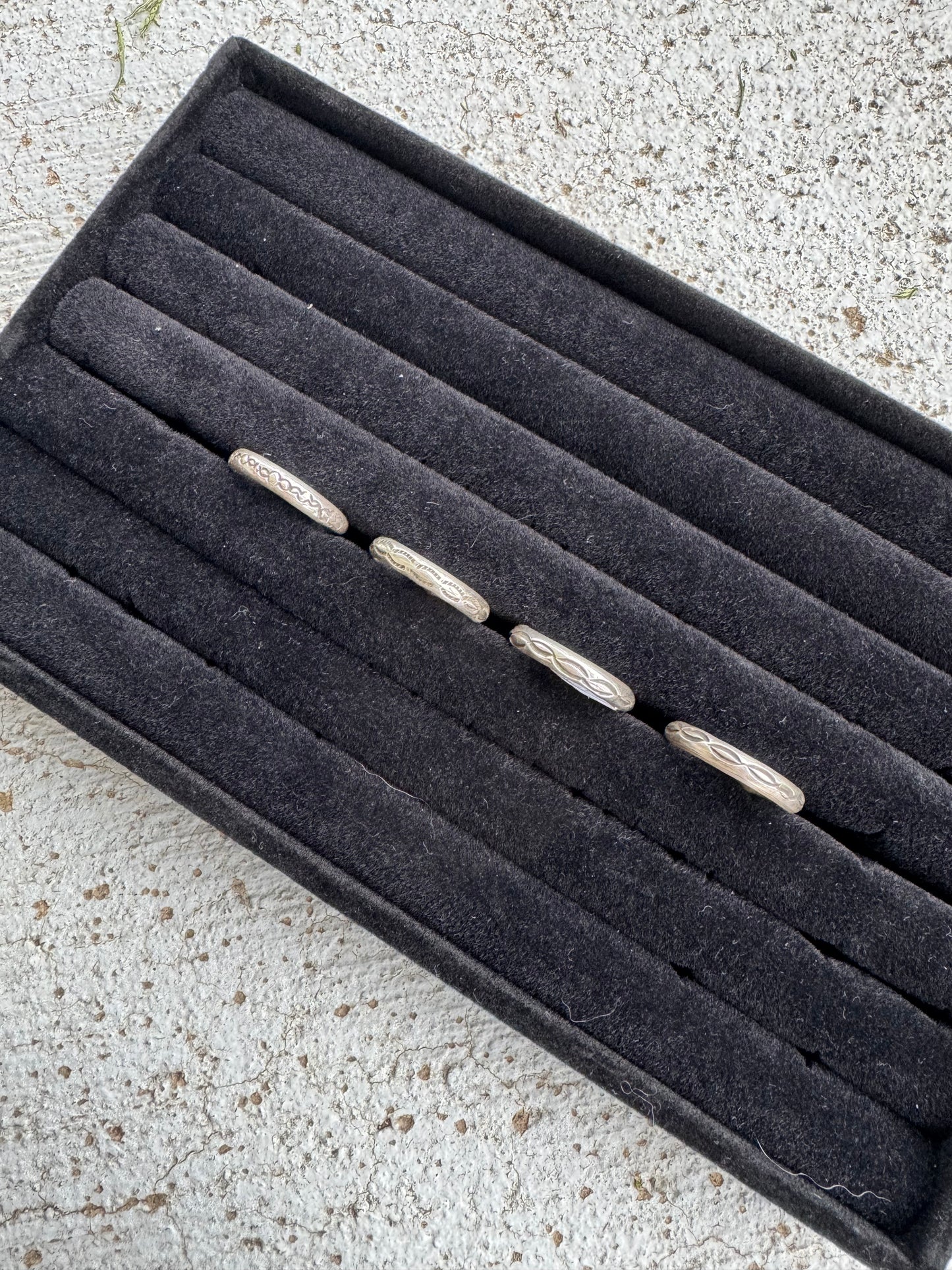 Silver Detail Band Rings
