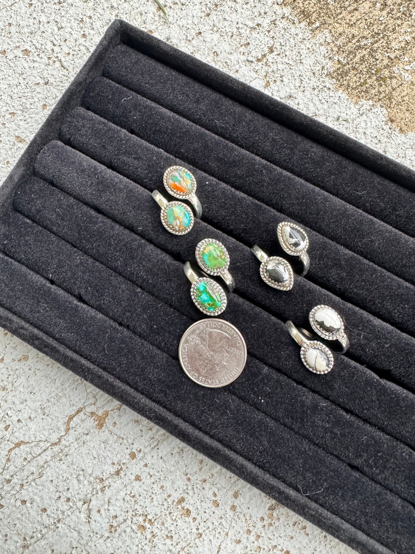 Adjustable Two Stone Rings