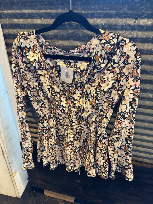 Floral Ruffle Long Sleeve