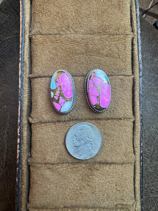 Cotton Candy Oval Earrings