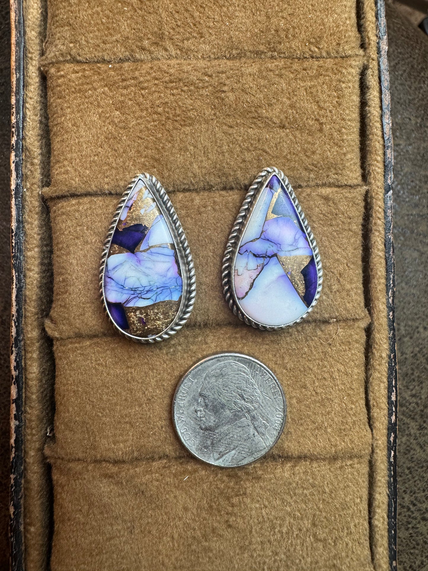 Grape Dahlia Earrings