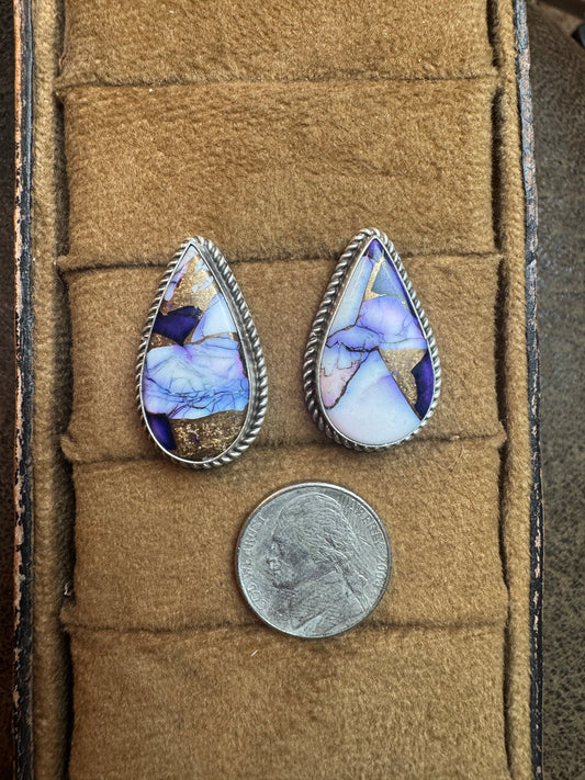 Grape Dahlia Earrings