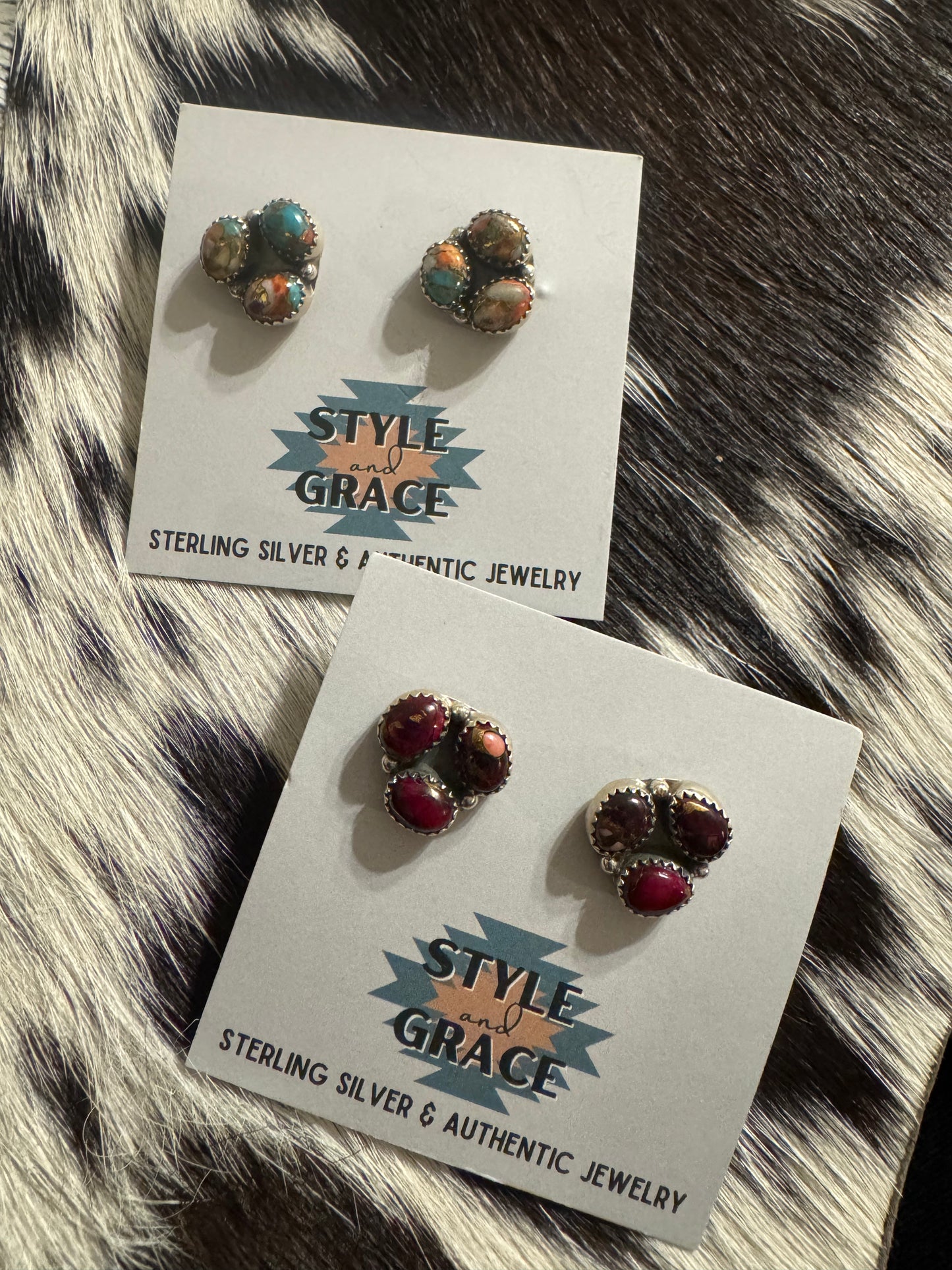 Three Cluster Earrings