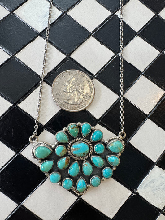 Turquoise Cluster Necklace