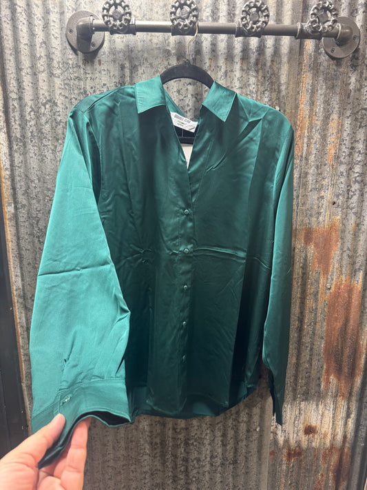 Dark Green Button Up Top