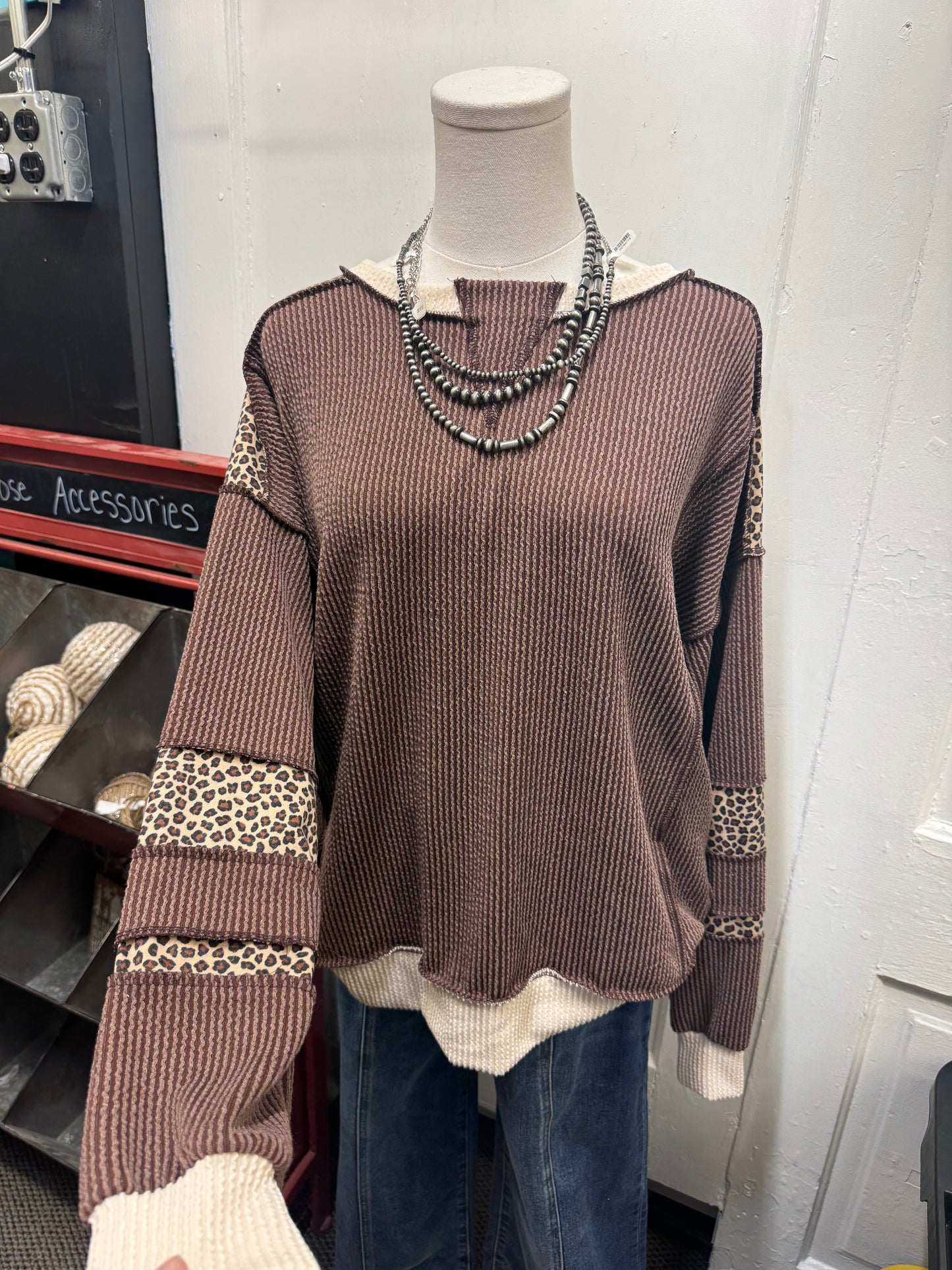 Leopard Contrast Top