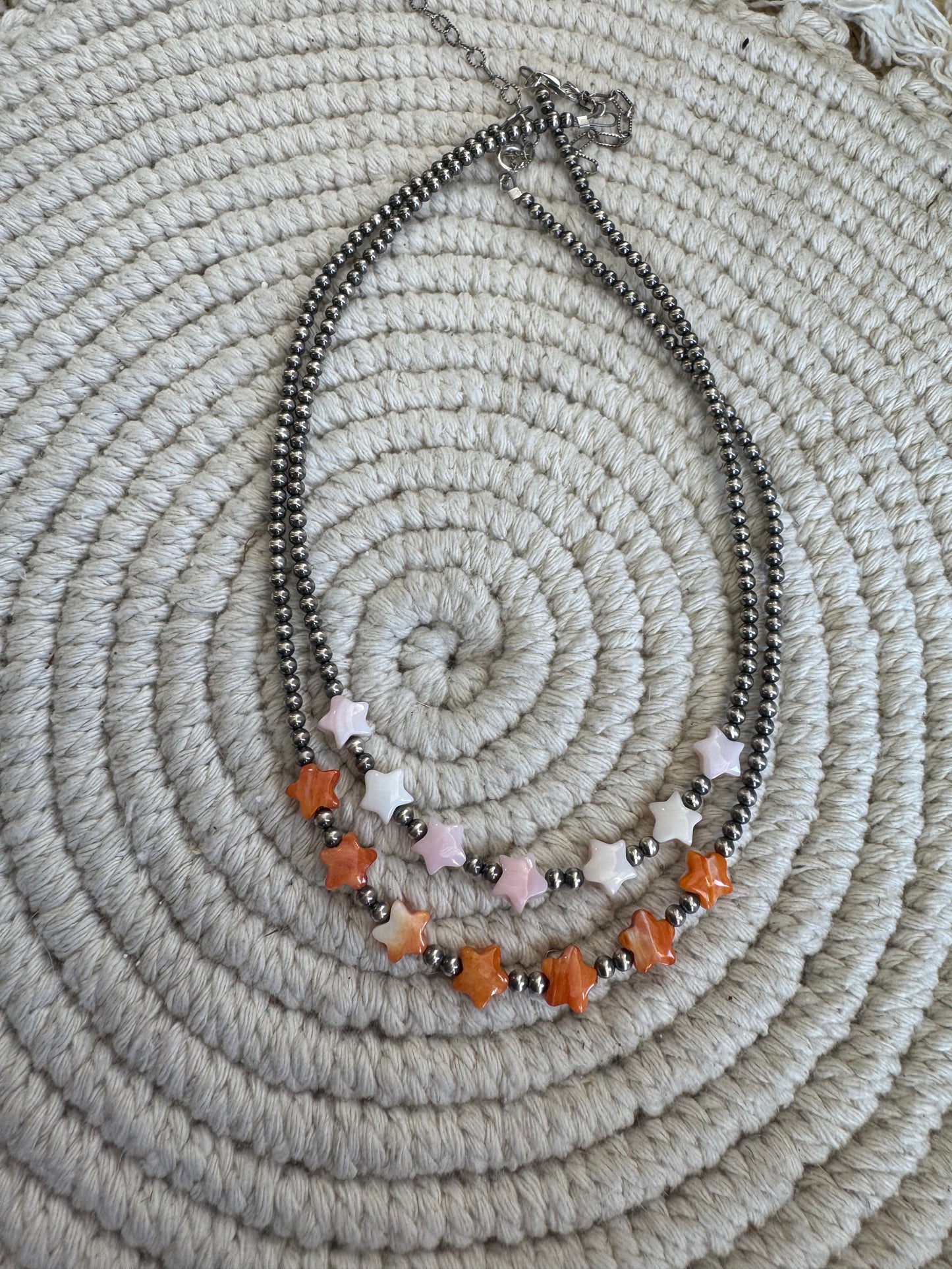 3mm Pearl and Star Necklace