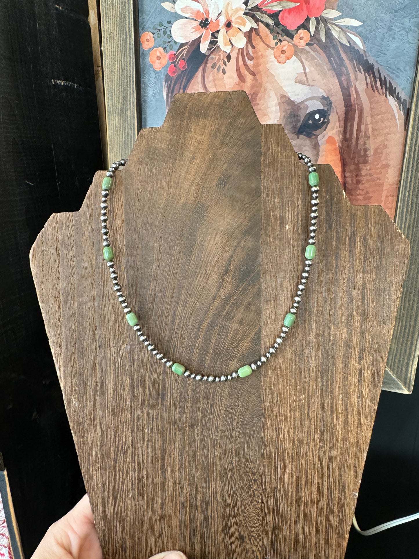 Green Cylinder Necklace