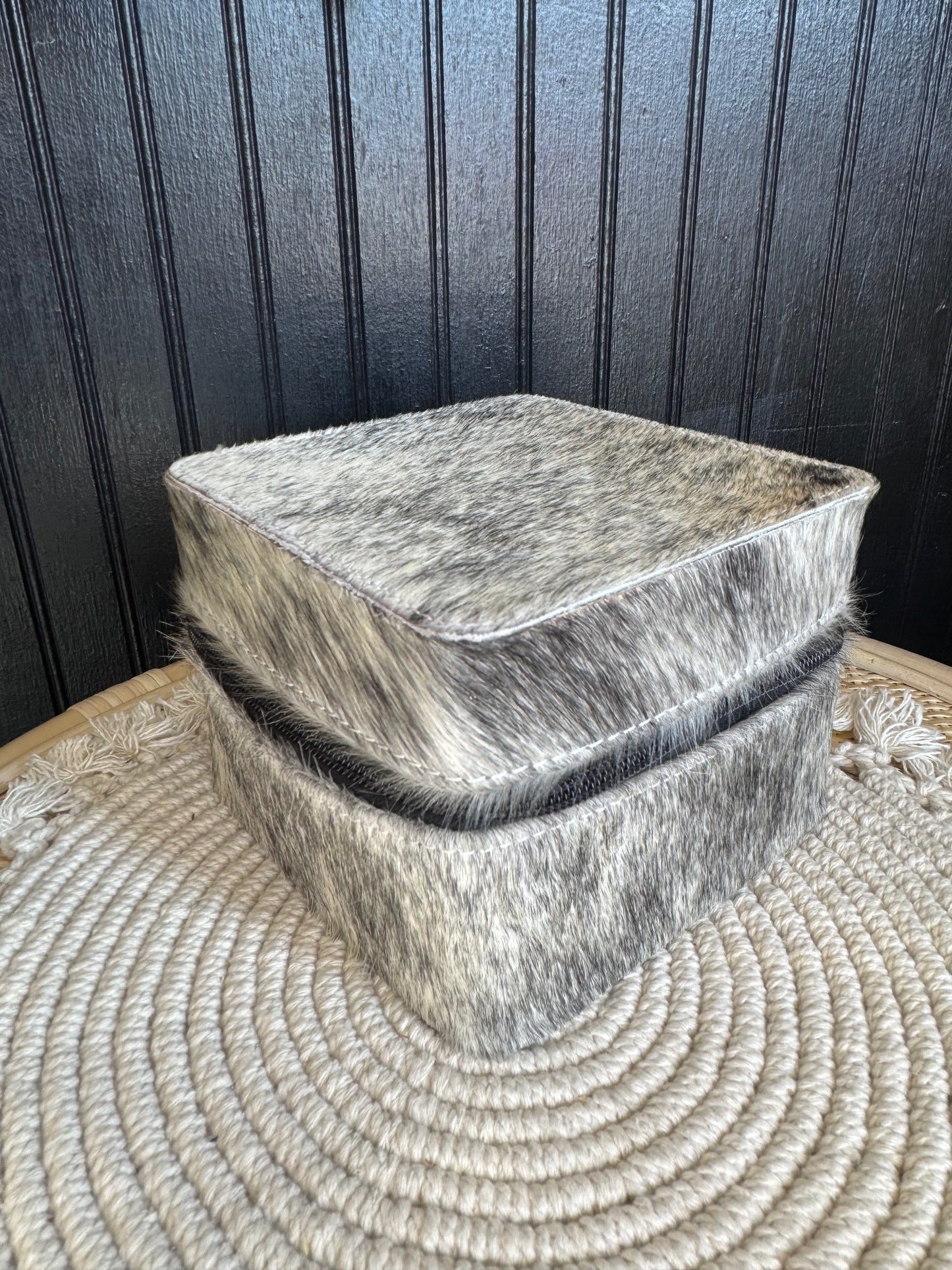 Square Cowhide Jewelry Boxes