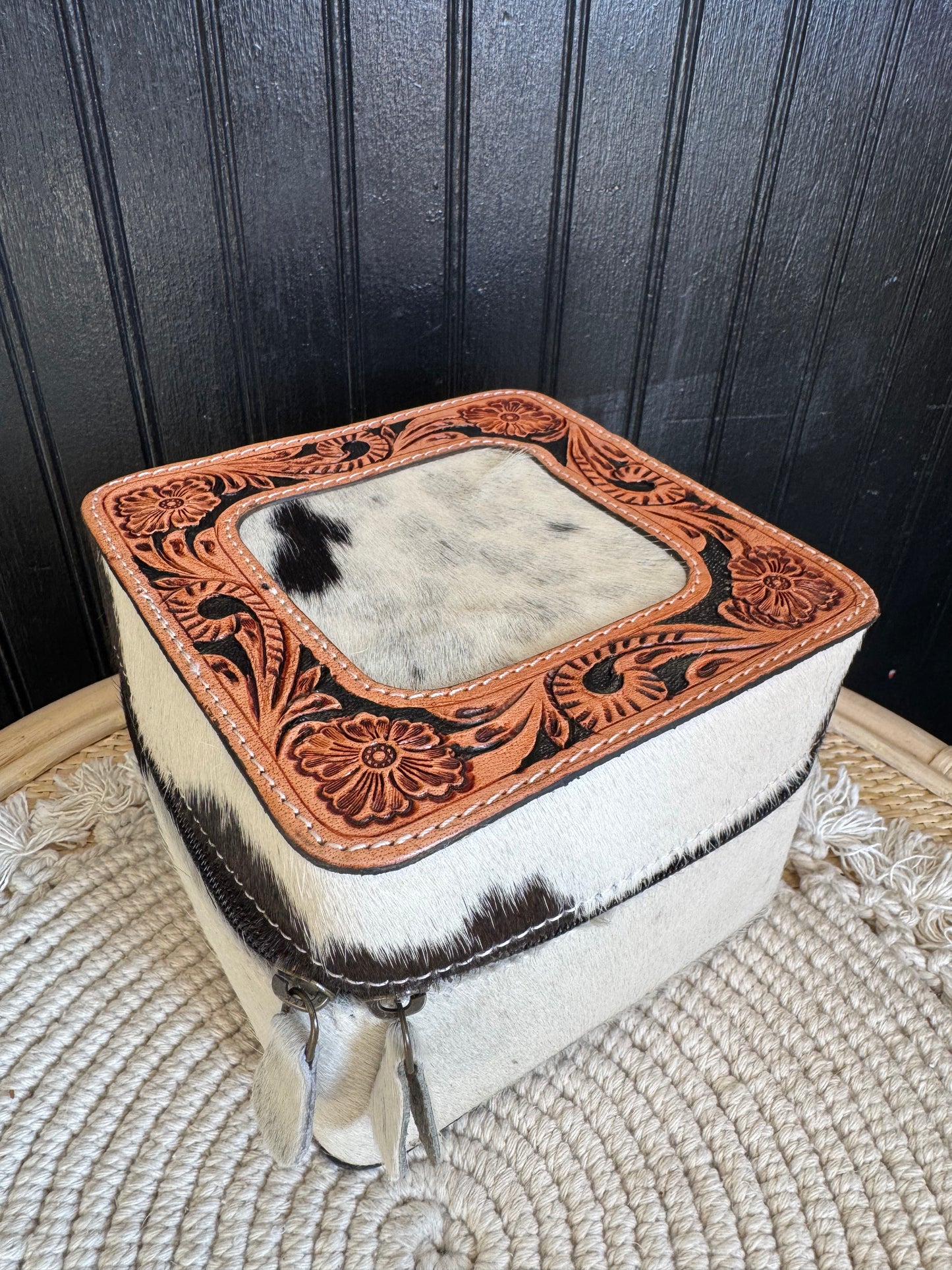 Square Cowhide Jewelry Boxes