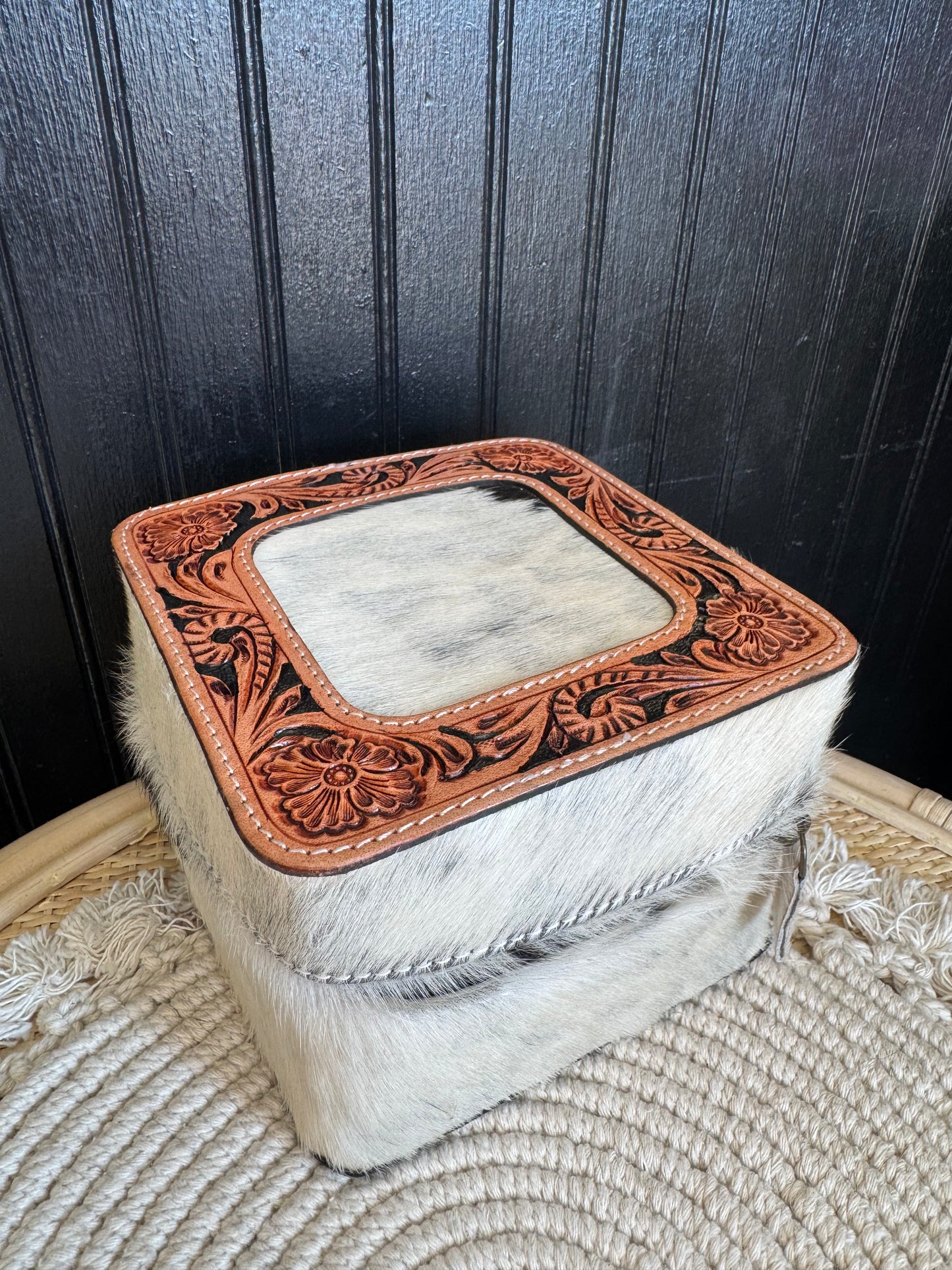 Square Cowhide Jewelry Boxes