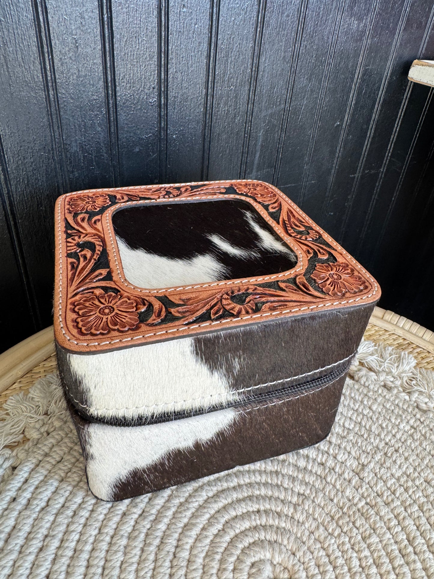 Square Cowhide Jewelry Boxes