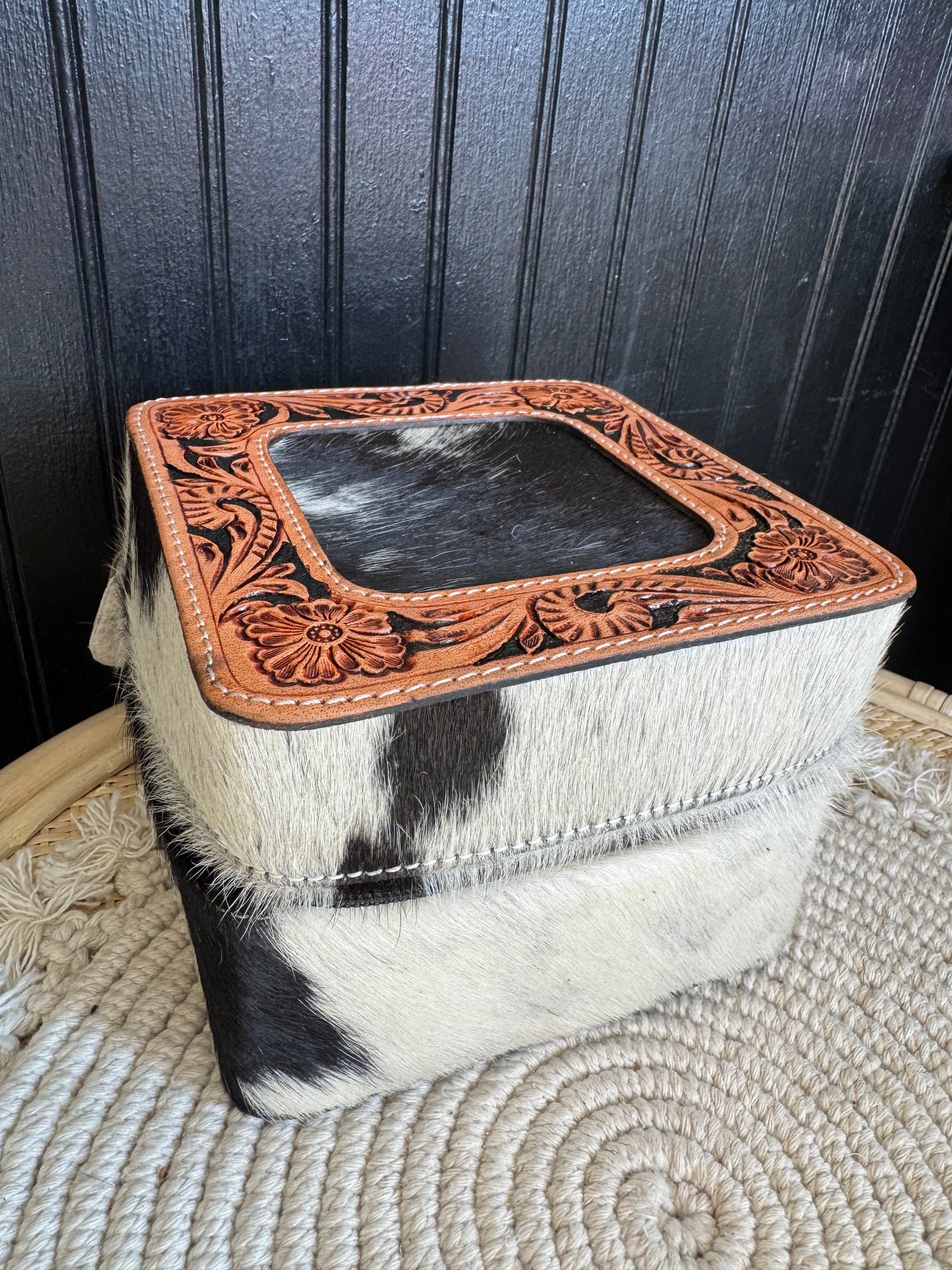 Square Cowhide Jewelry Boxes