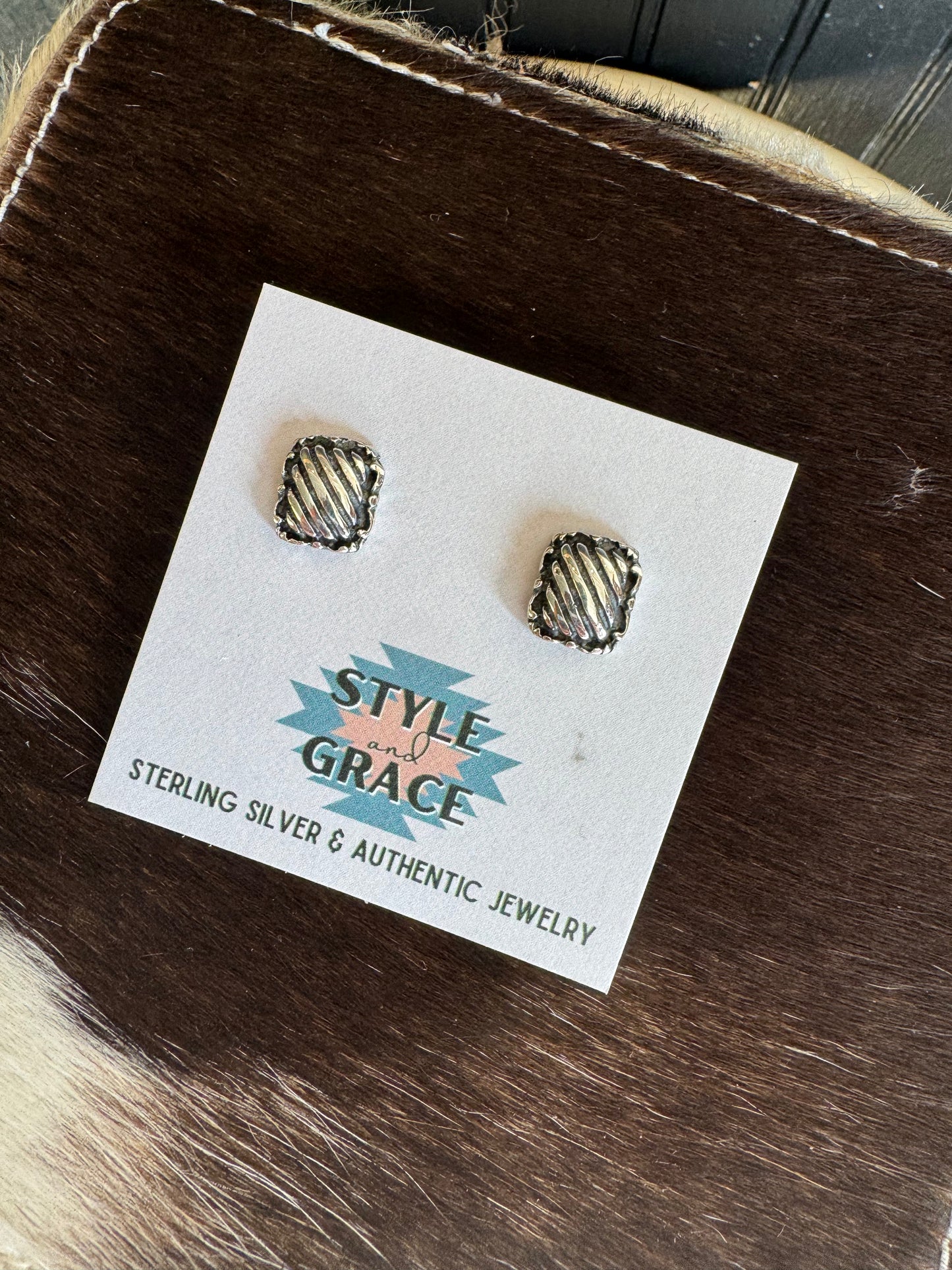 Sterling Silver Square Earrings