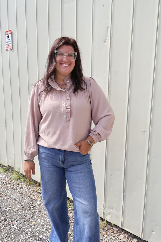 Toast Ruffle Top