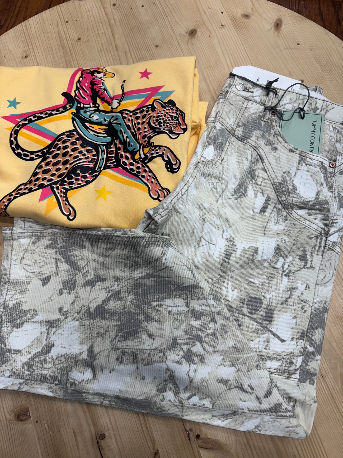 Sand Camo Barrel Jeans