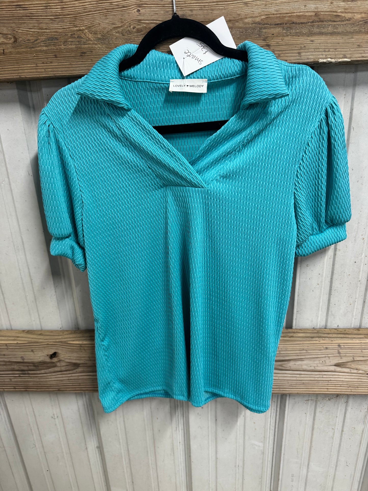 Teal Collared Top