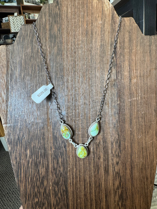 Palomino three stone necklace