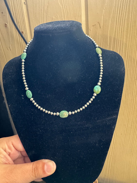 Turquoise Nugget Pearl Necklace
