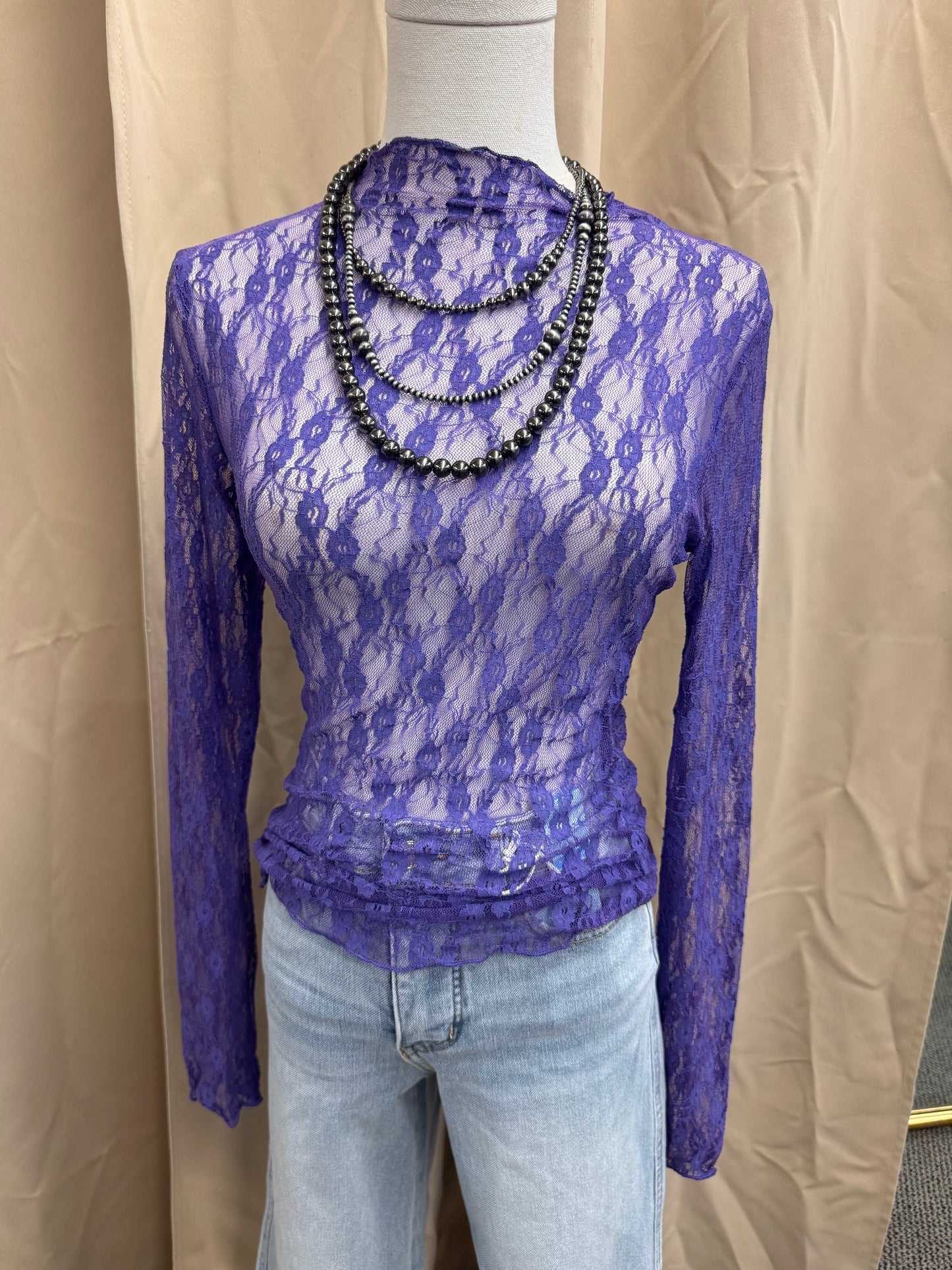 Purple Modern Lace Top
