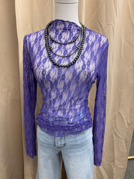 Purple Modern Lace Top