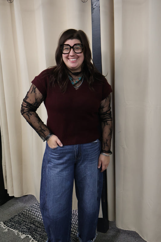 Red Wood Sweater Vest