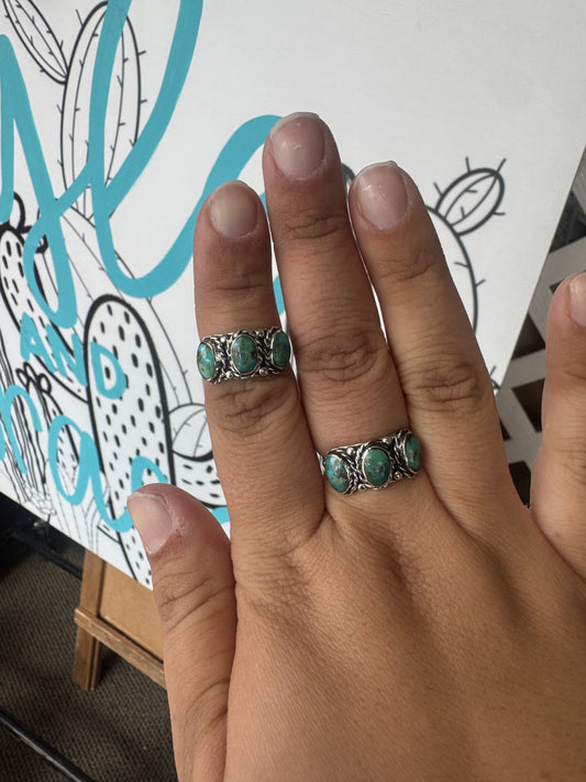 Three Stone Turquoise Ring