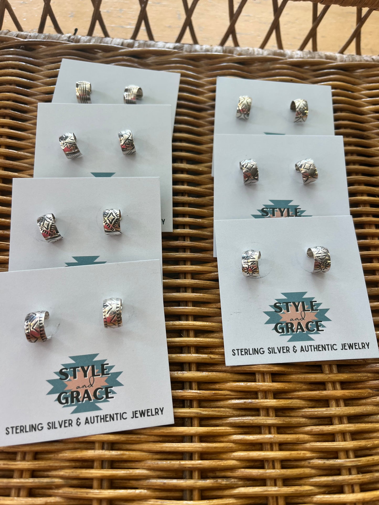 Mini Stamped Hoops