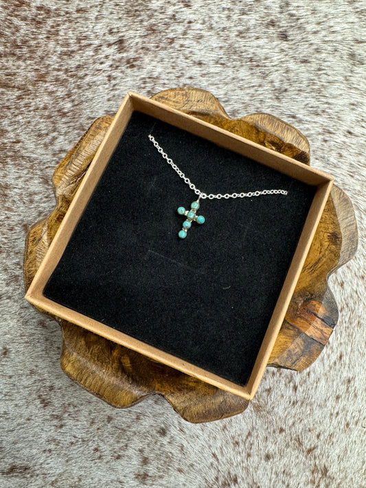 Mini Bubble Cross Necklace