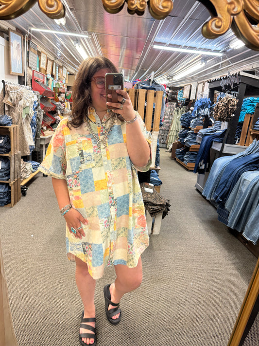 Patchwork Denim Dress