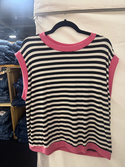 Pink and Striped Top