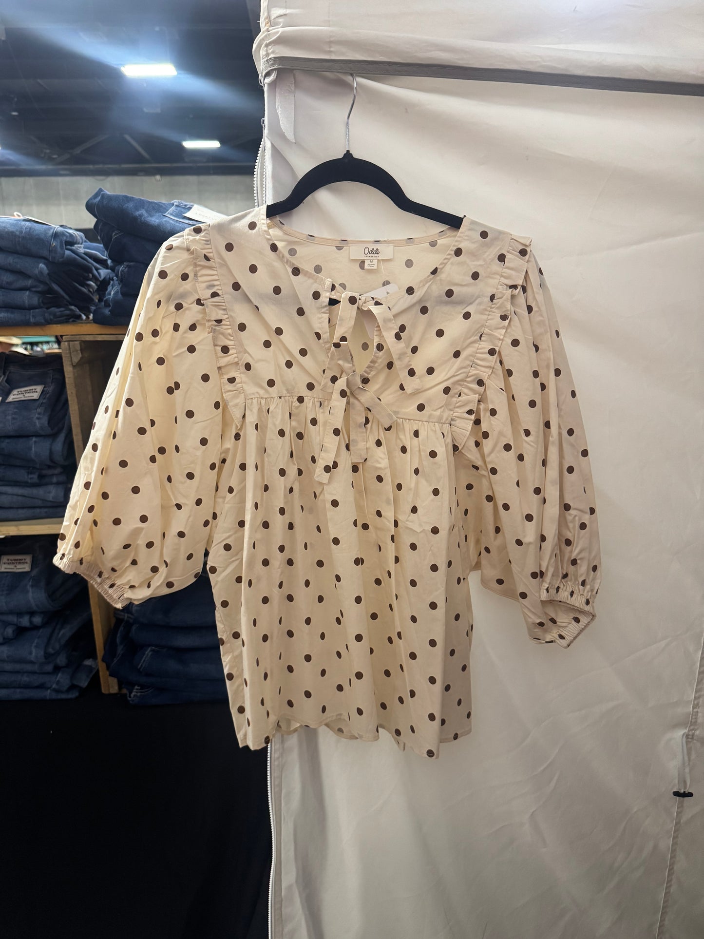 Brown Polka Dot Top
