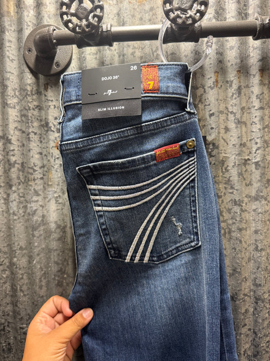 7FAM 36 inch inseam Rigid Dojo in Lake Blue