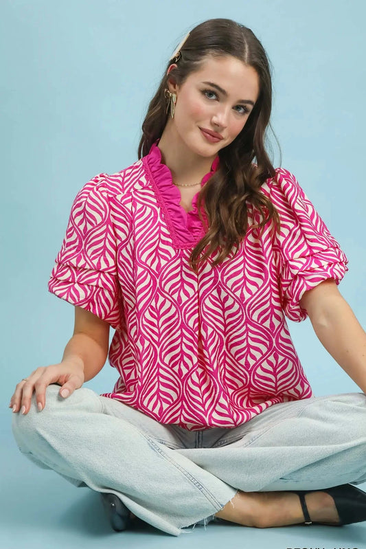 Magenta patterned top