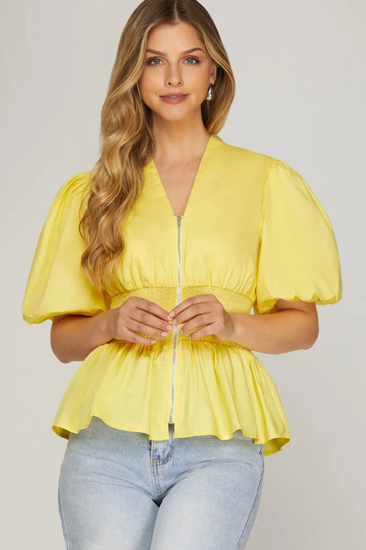 Yellow Smocked Top