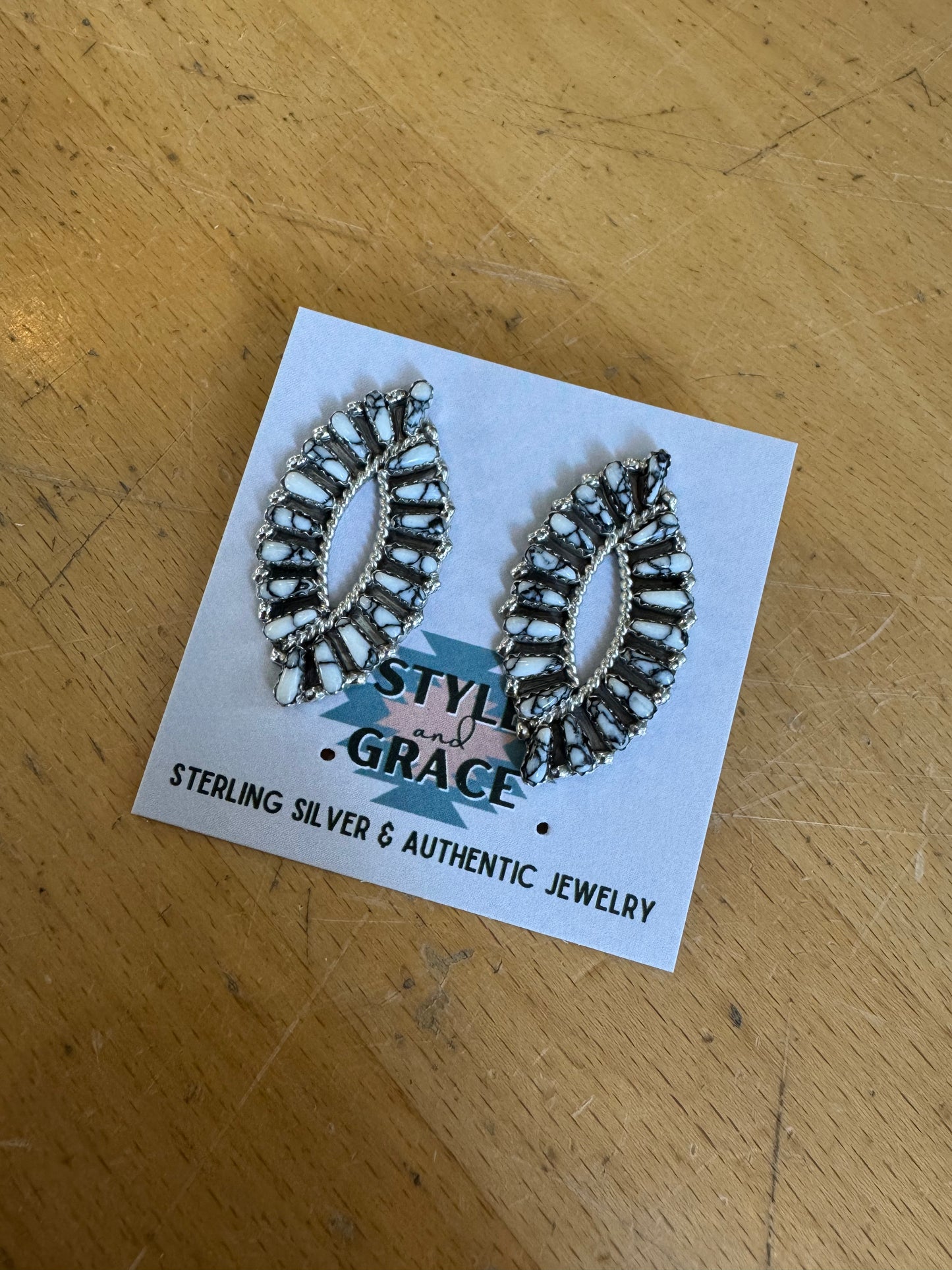White Buffalo Multi Stone Earrings