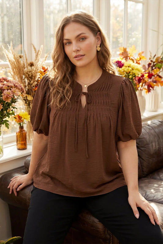 Brown Tie Top