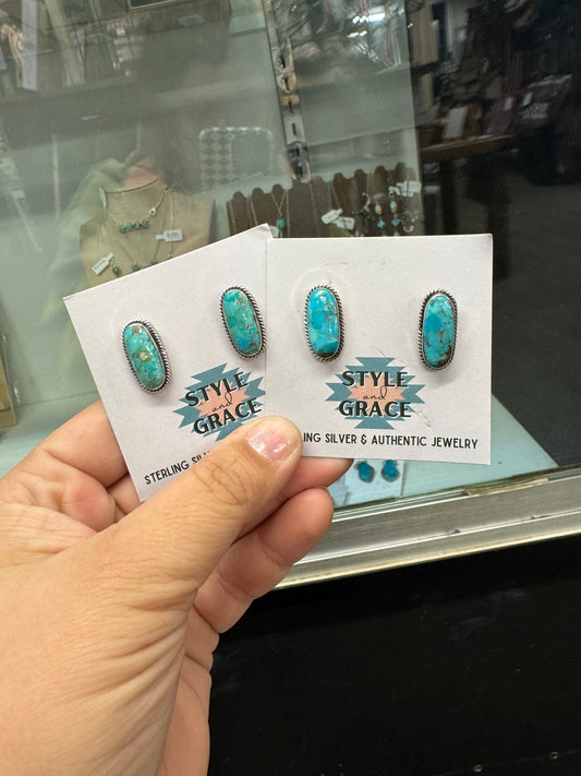 Authentic Oval Stud Earrings