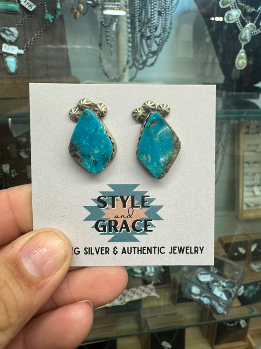 Turquoise Diamond Earrings
