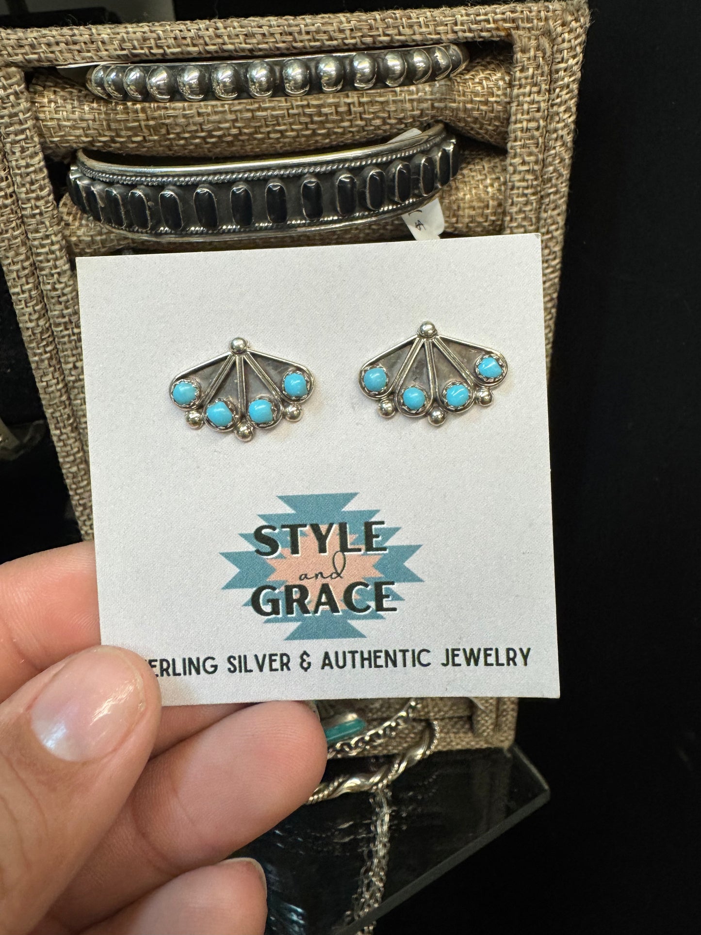Fan Turquoise Earrings