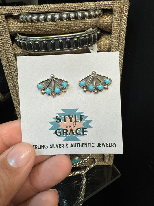 Fan Turquoise Earrings