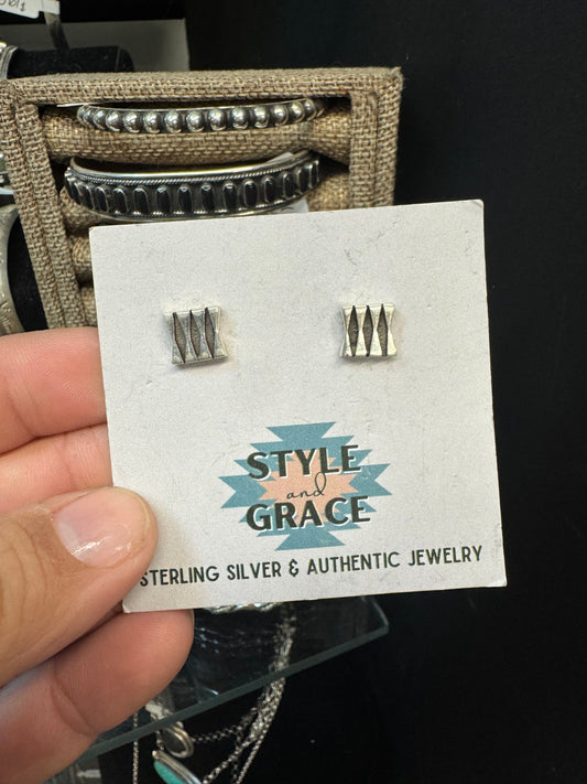 Square Silver Studs